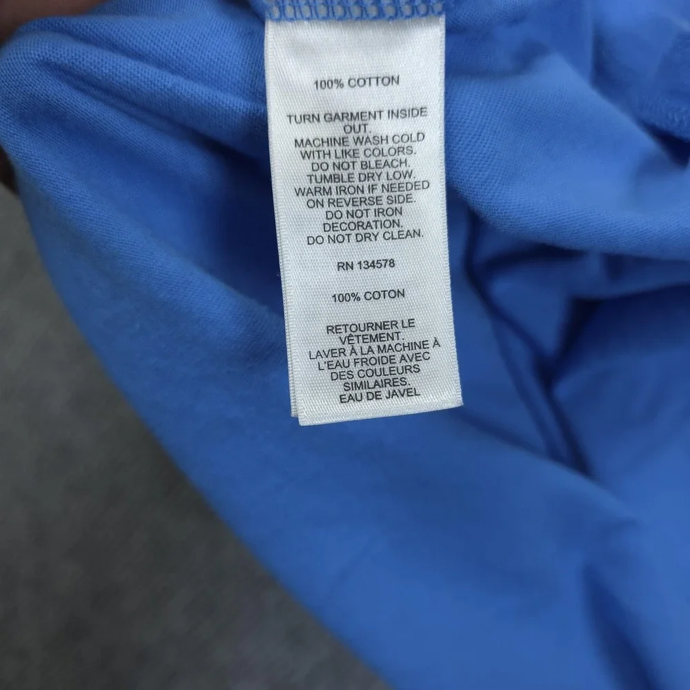 Vineyard Vines Shirt Mens Medium Blue Long Sleeve Palm Skis Retro Apres Skiing